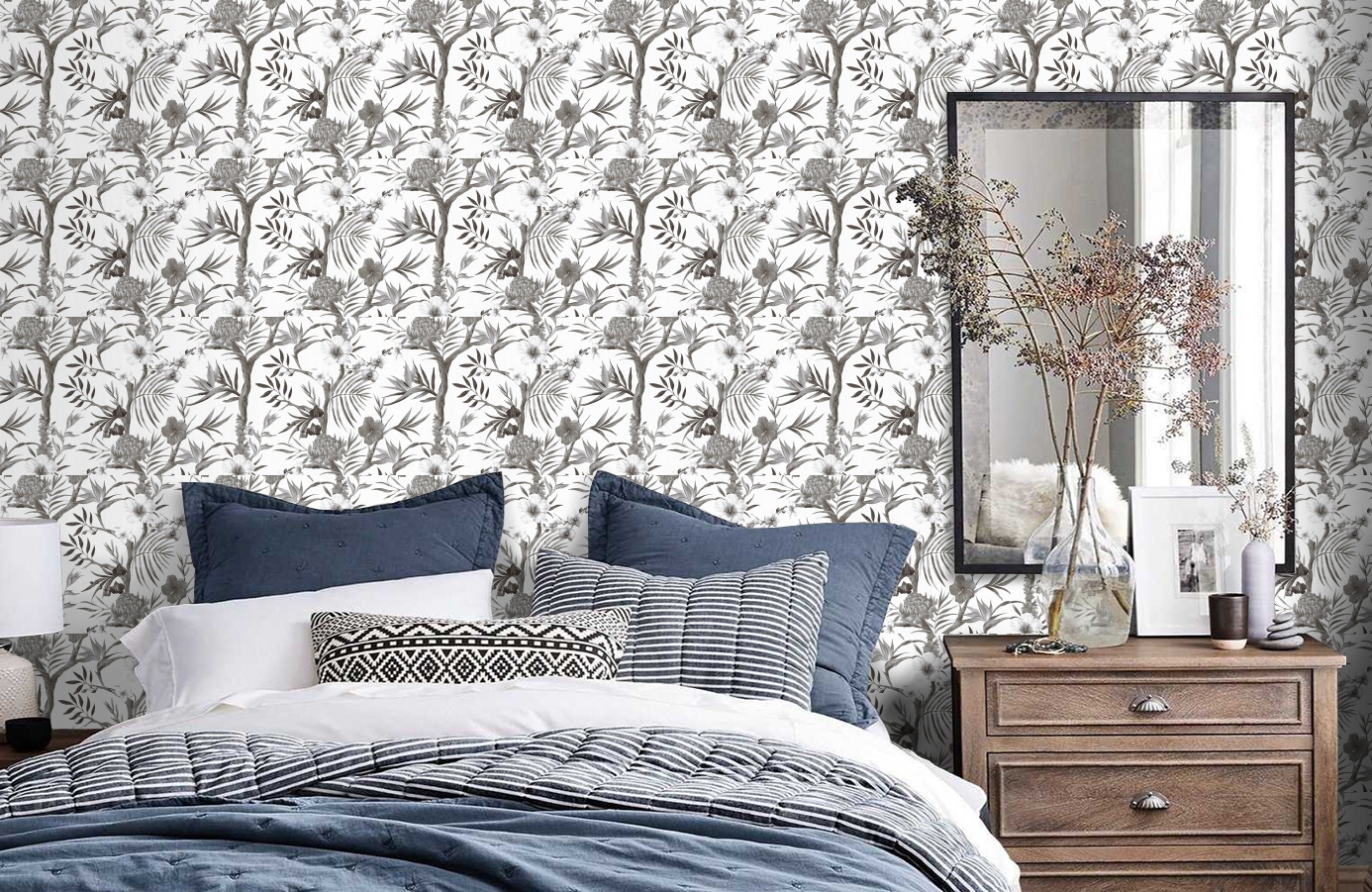 Обои 36202-2 фото в интерьере спальни