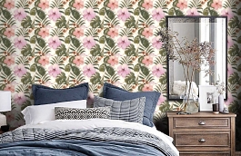 Обои 36518-1 фото в интерьере спальни превью