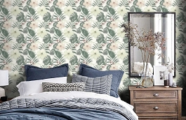 Обои 36518-2 фото в интерьере спальни превью