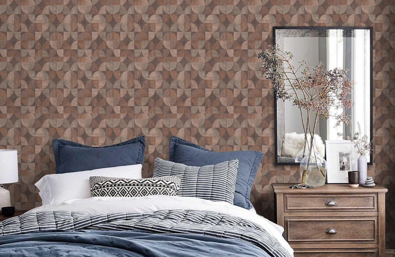 Обои 36913-1 фото в интерьере спальни