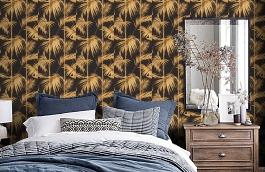 Обои 36919-5 фото в интерьере спальни превью