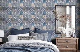 Обои 36923-2 фото в интерьере спальни превью