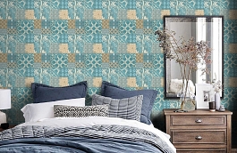 Обои 36923-3 фото в интерьере спальни превью