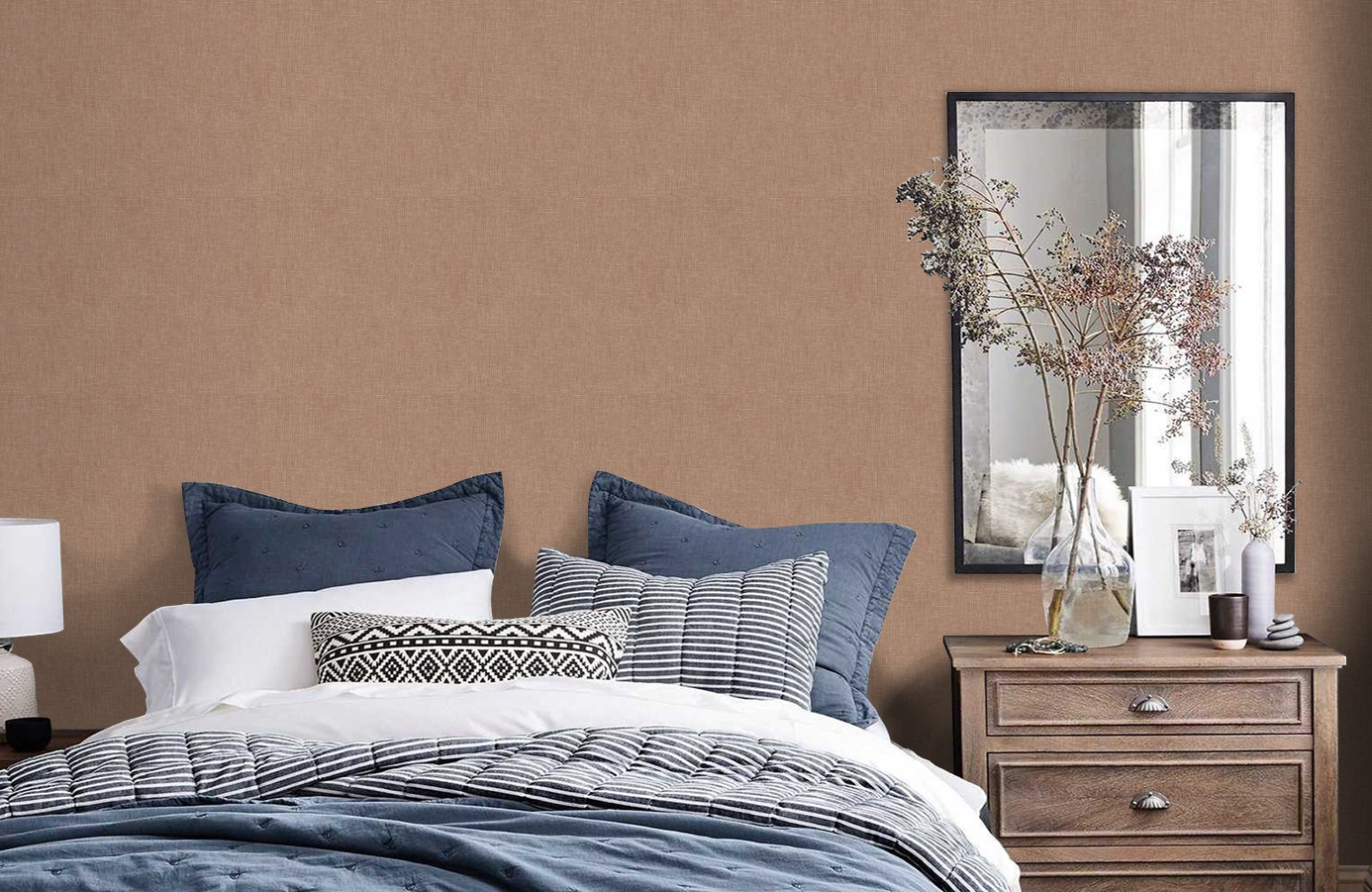 Обои 36925-1 фото в интерьере спальни