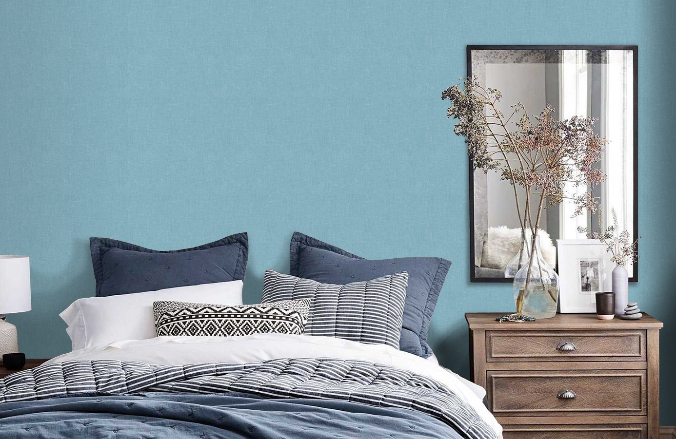 Обои 36925-8 фото в интерьере спальни