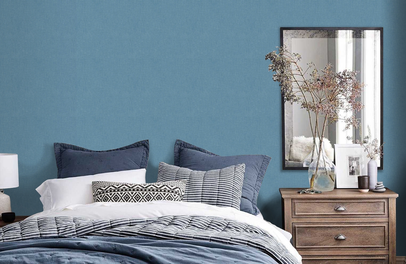 Обои 36925-9 фото в интерьере спальни