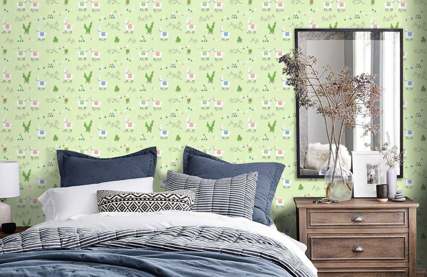 Обои 36985-2 фото в интерьере спальни