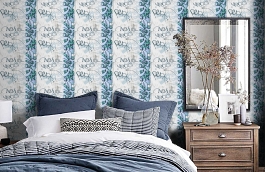 Обои 36986-2 фото в интерьере спальни превью