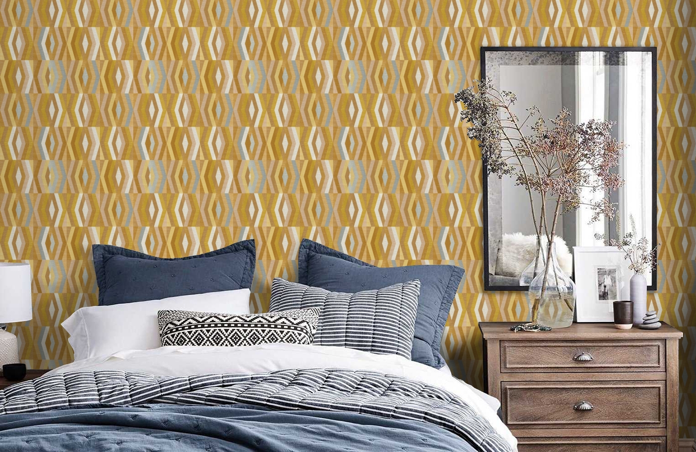 Обои 37533-3 фото в интерьере спальни