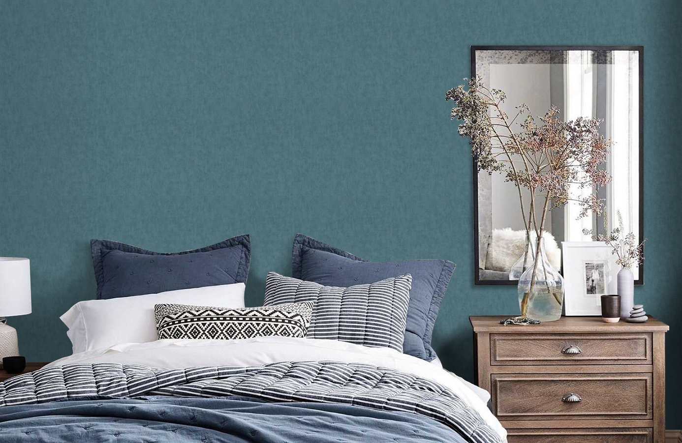 Обои 37536-3 фото в интерьере спальни