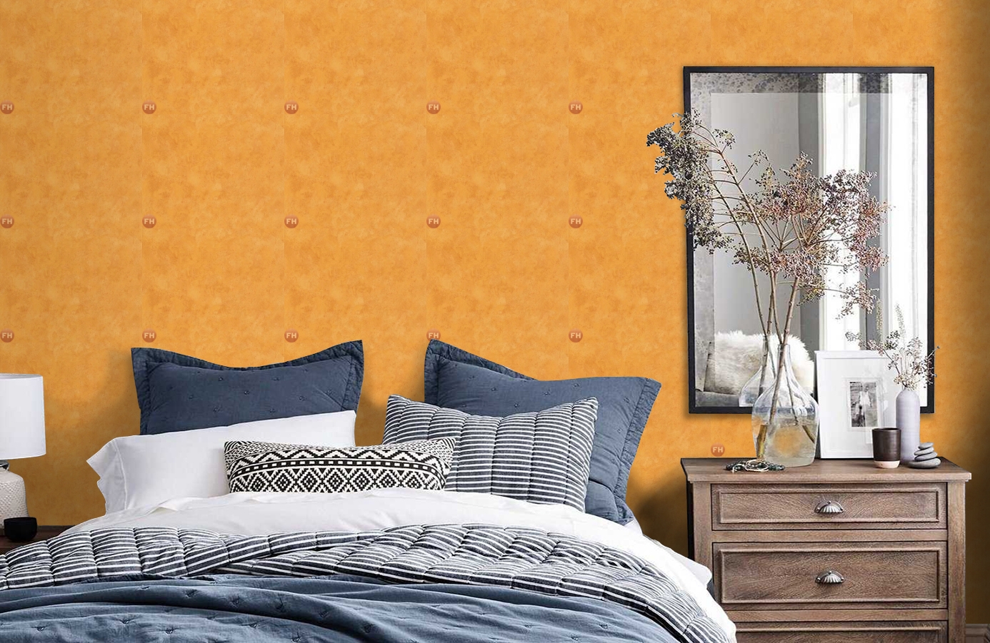 Обои 7588-28 фото в интерьере спальни