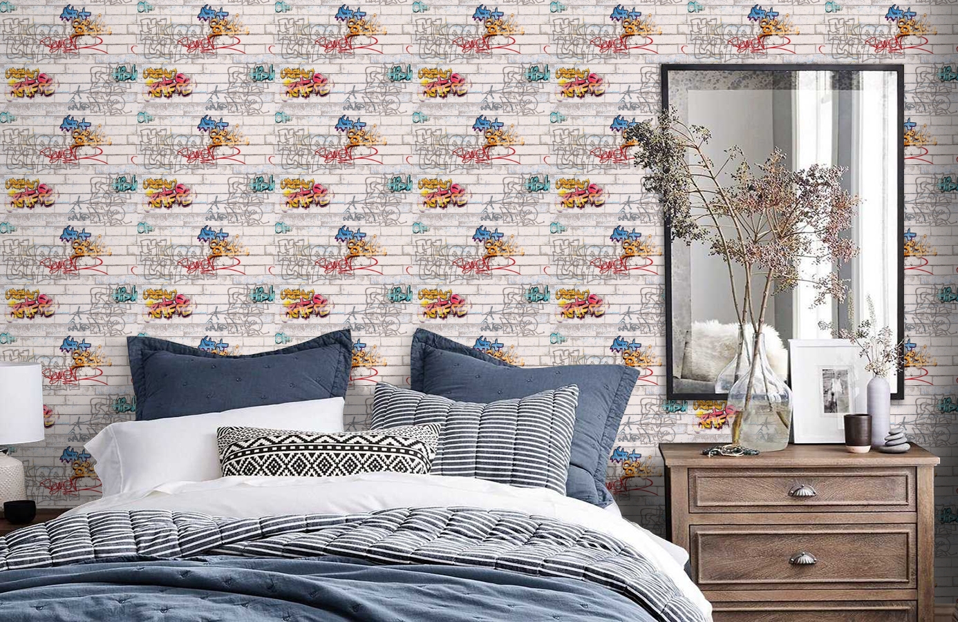 Обои 93561-1 фото в интерьере спальни