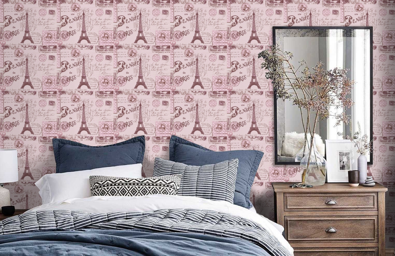 Обои 93630-2 фото в интерьере спальни