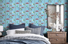 Обои 93632-1 фото в интерьере спальни превью