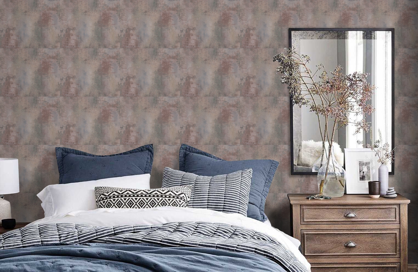 Обои 95391-1 фото в интерьере спальни