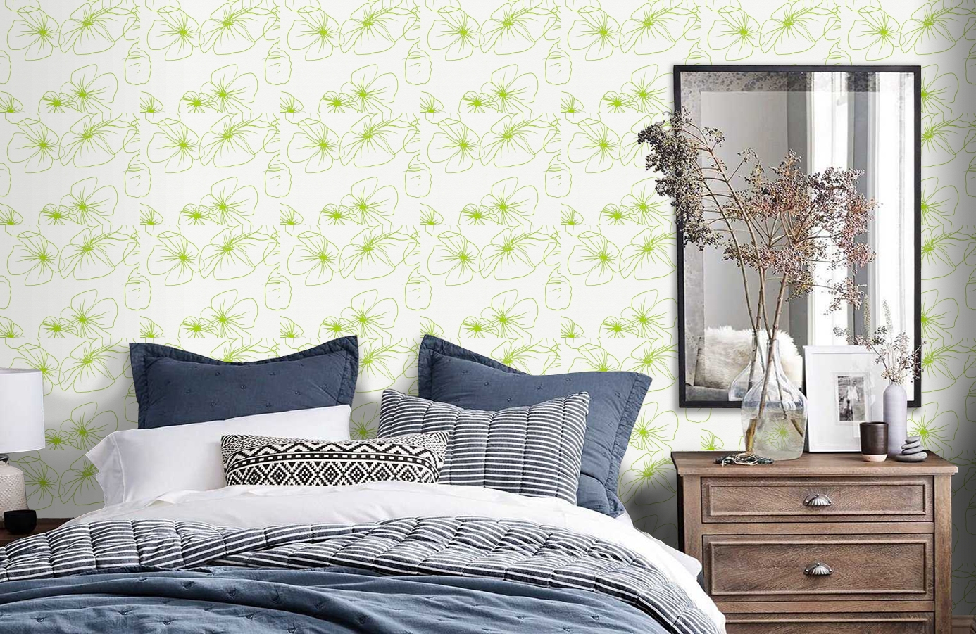 Обои 95523-1 фото в интерьере спальни