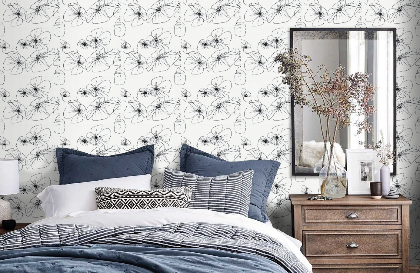 Обои 95523-3 фото в интерьере спальни