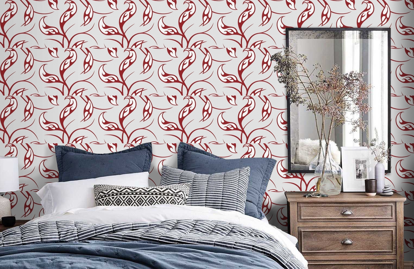 Обои 95525-4 фото в интерьере спальни