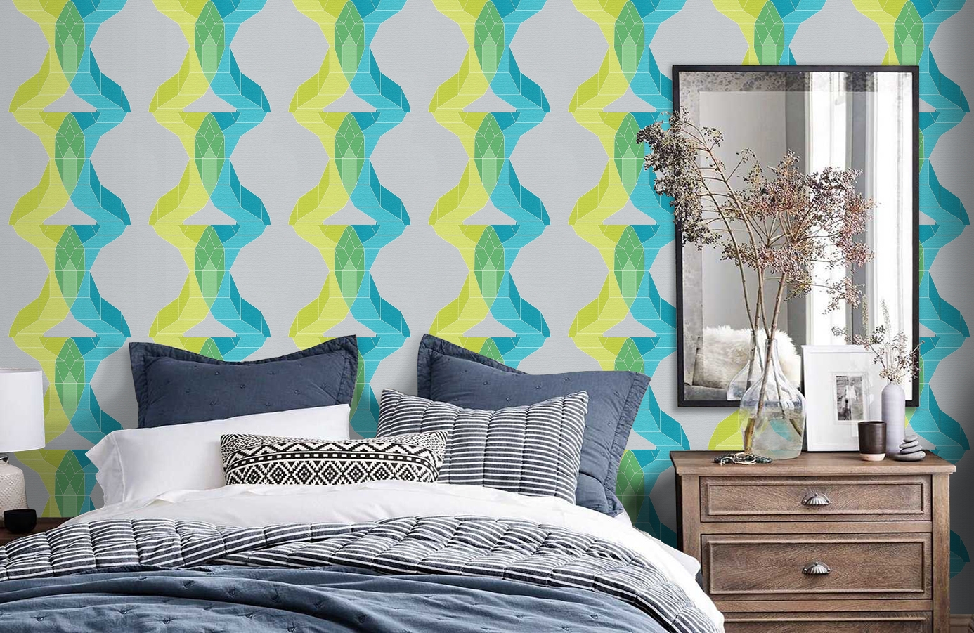 Обои 95650-3 фото в интерьере спальни