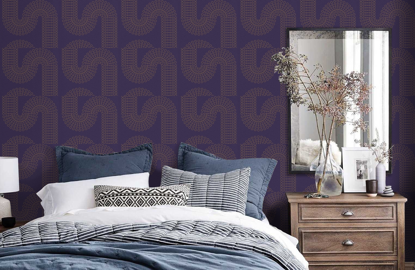 Обои 95653-3 фото в интерьере спальни