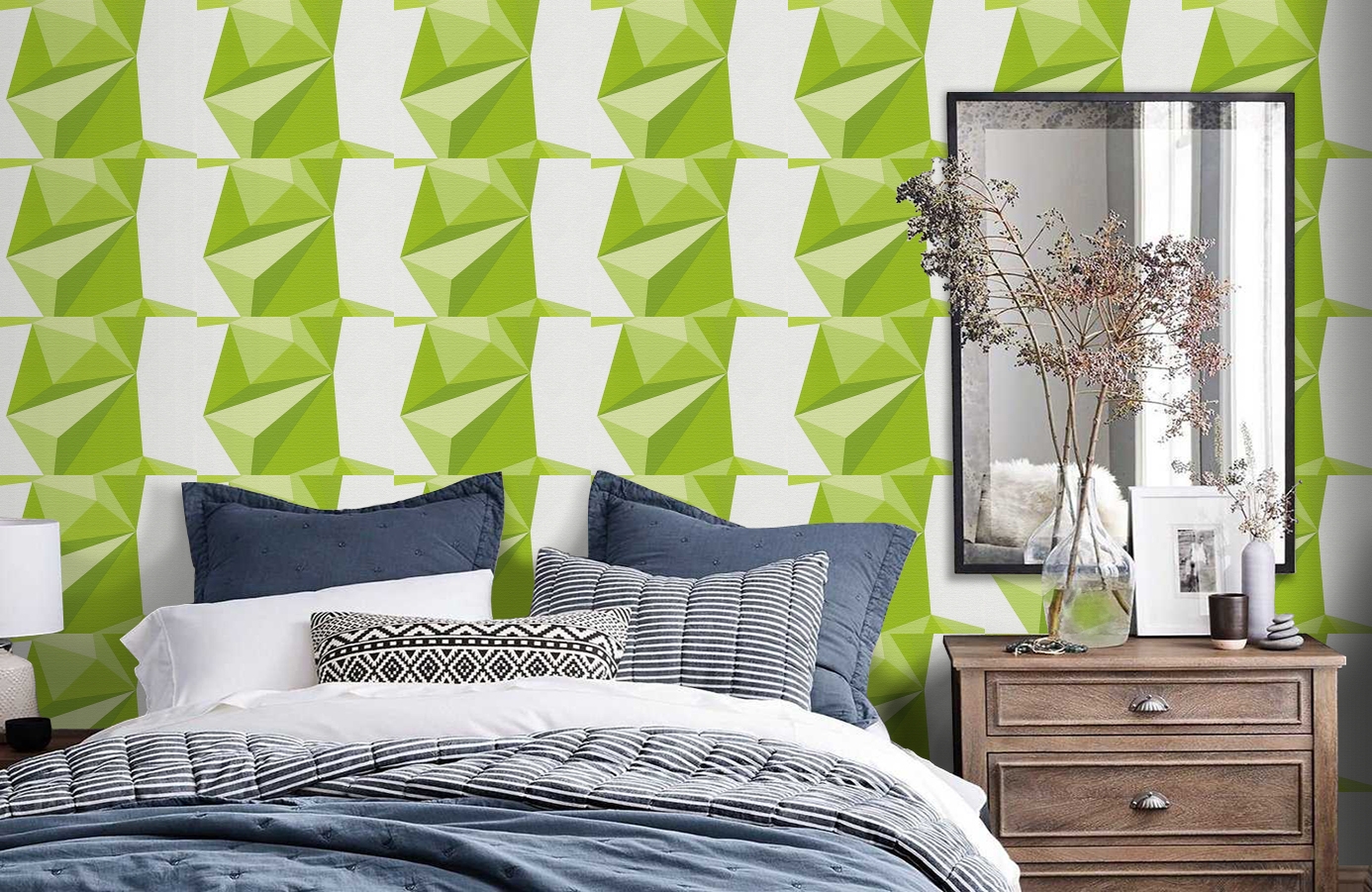 Обои 95654-1 фото в интерьере спальни