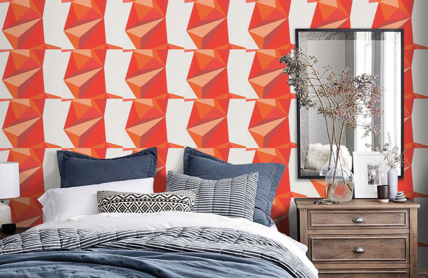 Обои 95654-2 фото в интерьере спальни