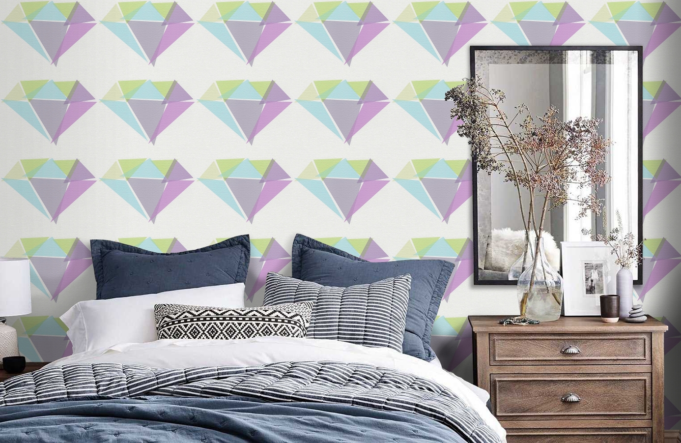 Обои 95656-1 фото в интерьере спальни