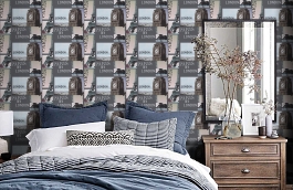 Обои 95850-1 фото в интерьере спальни превью