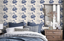 Обои 95881-2 фото в интерьере спальни превью