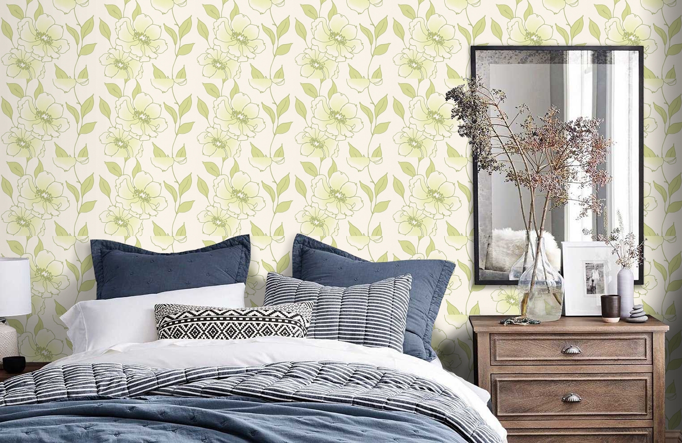 Обои 95904-4 фото в интерьере спальни