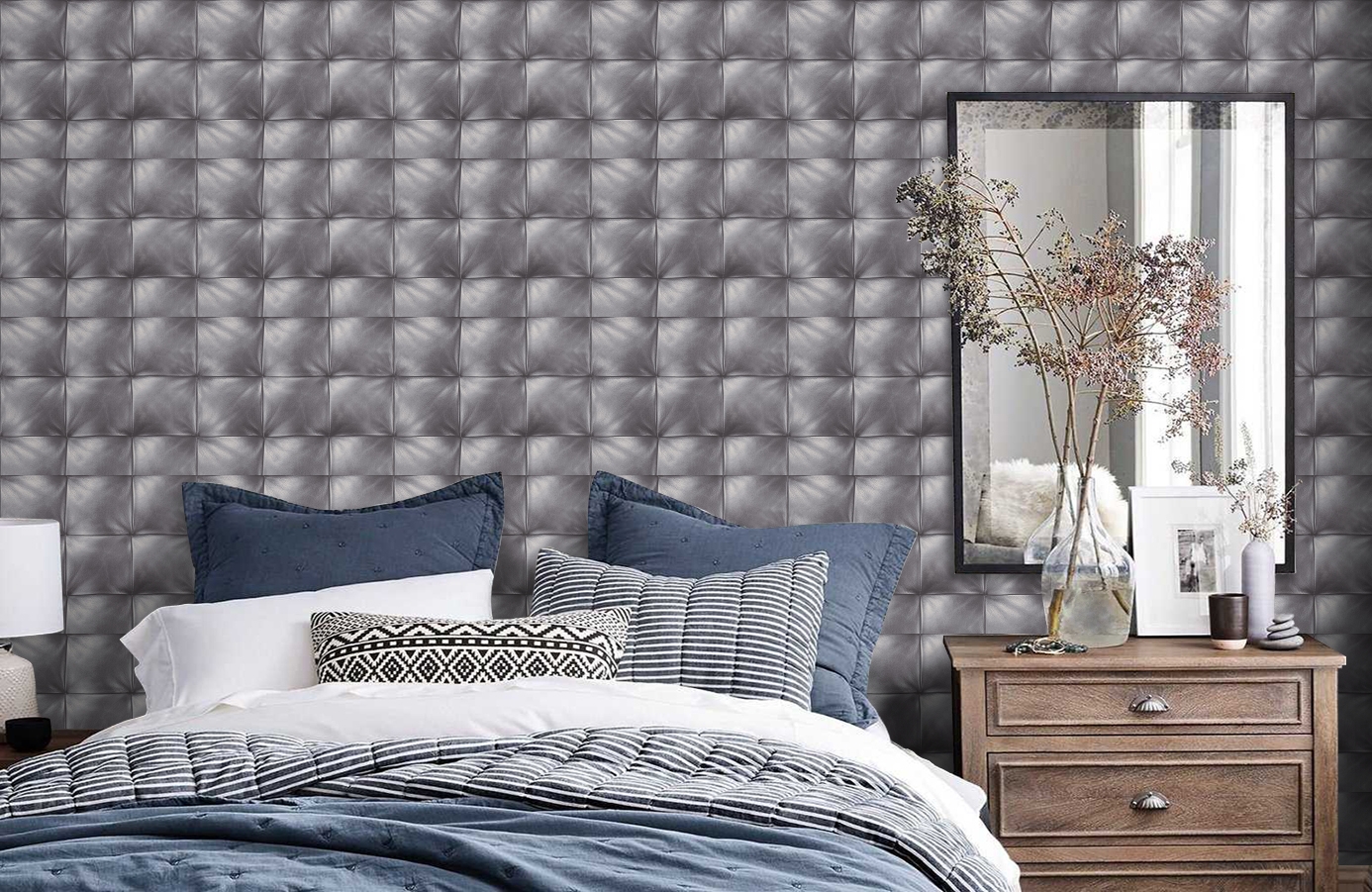 Обои 95999-2 фото в интерьере спальни