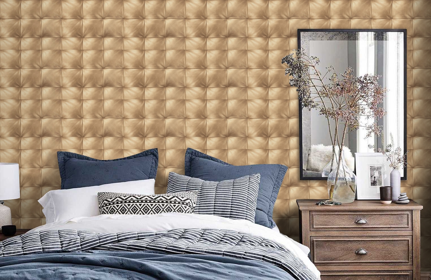 Обои 95999-3 фото в интерьере спальни