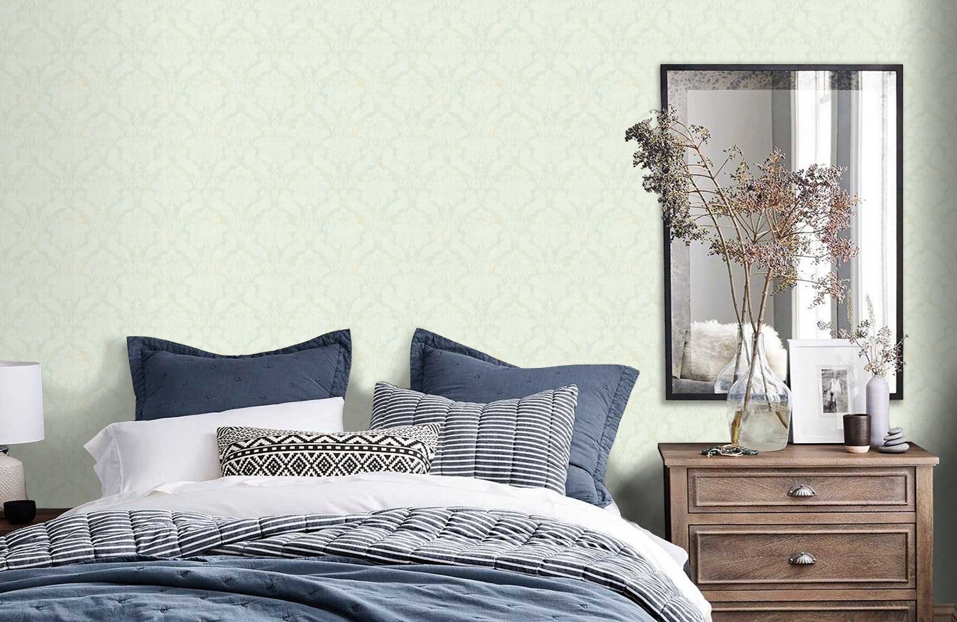 Обои DL21404 фото в интерьере спальни