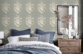 Обои Hastings Marl HS03 фото в интерьере спальни превью