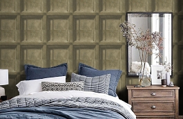 Обои Jacobean Oak GC01 фото в интерьере спальни превью