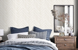 Обои Parquet White PQ01 фото в интерьере спальни превью