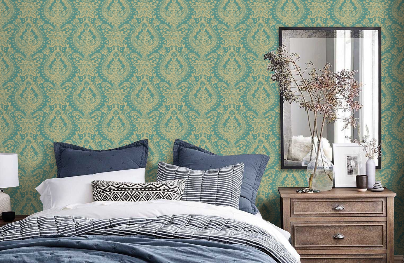 Обои 1916 фото в интерьере спальни