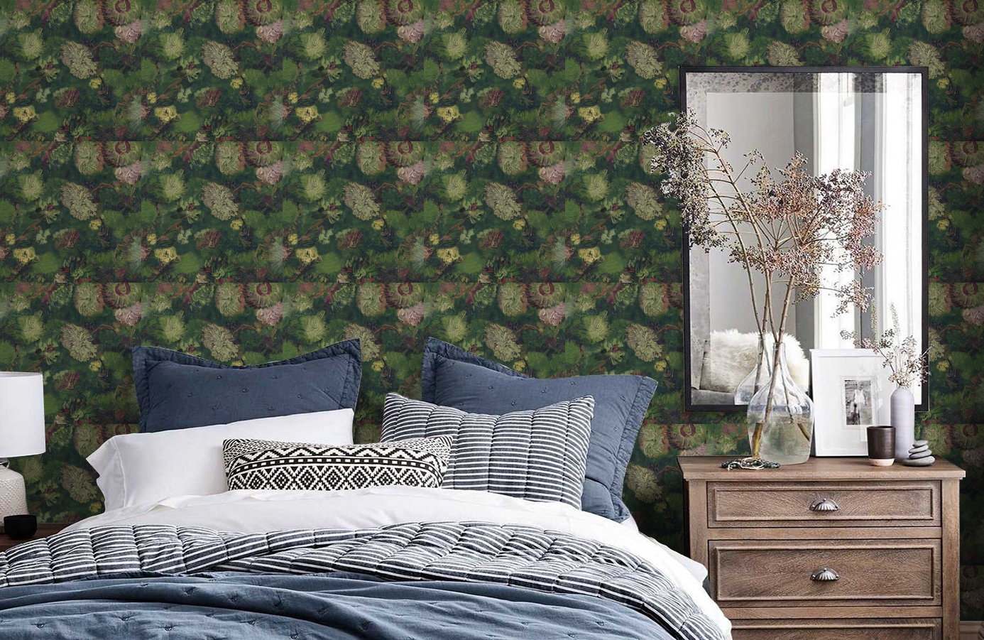 Обои 220001 фото в интерьере спальни