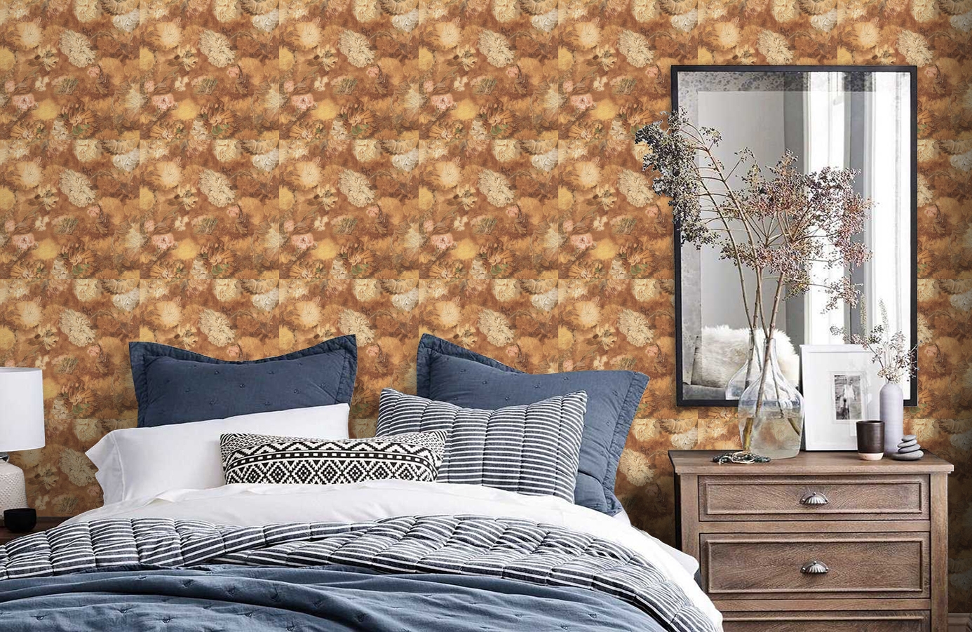 Обои 220003 фото в интерьере спальни