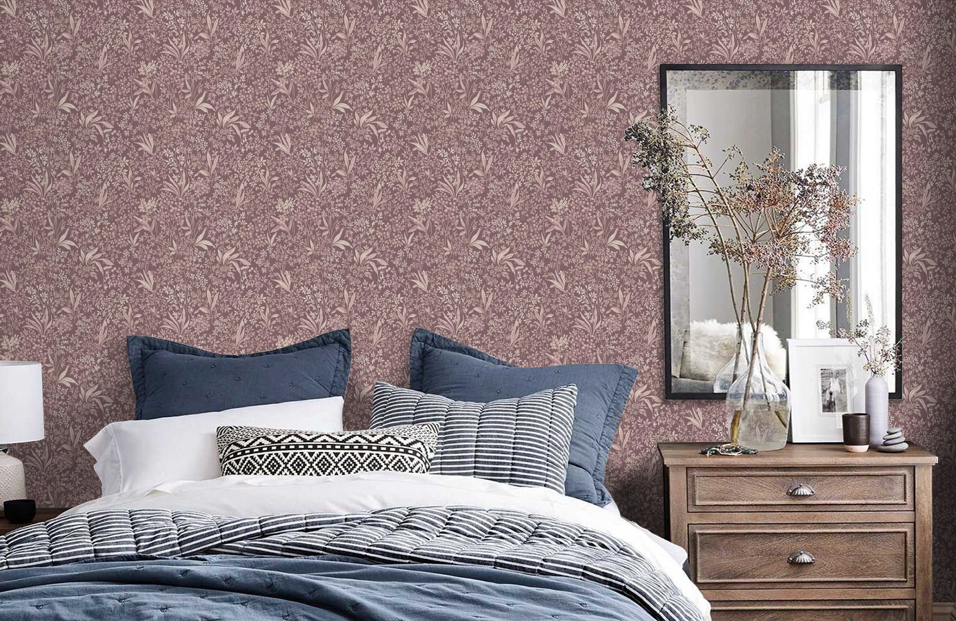 Обои 7268 фото в интерьере спальни