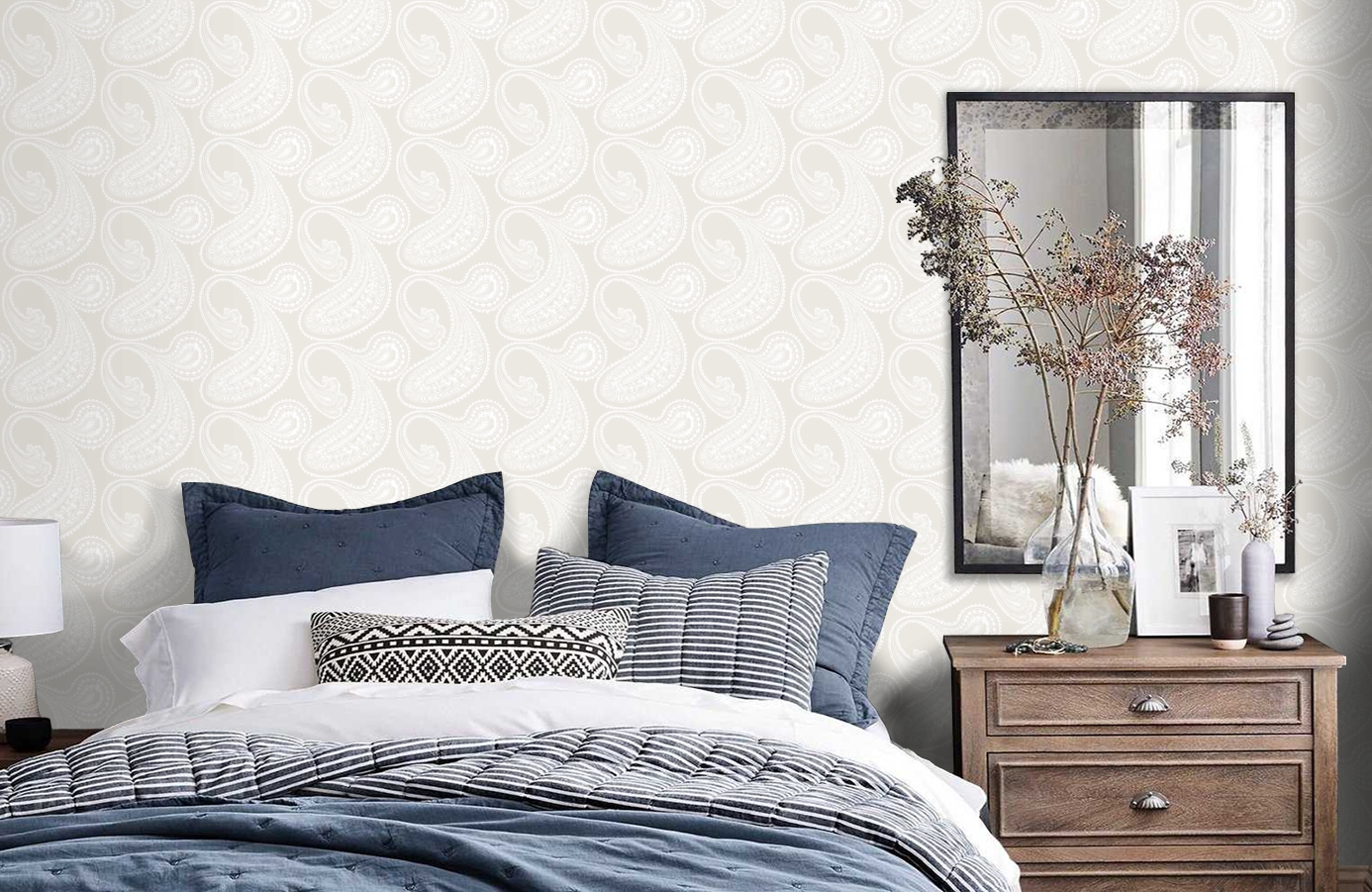 Обои 95/2010 фото в интерьере спальни