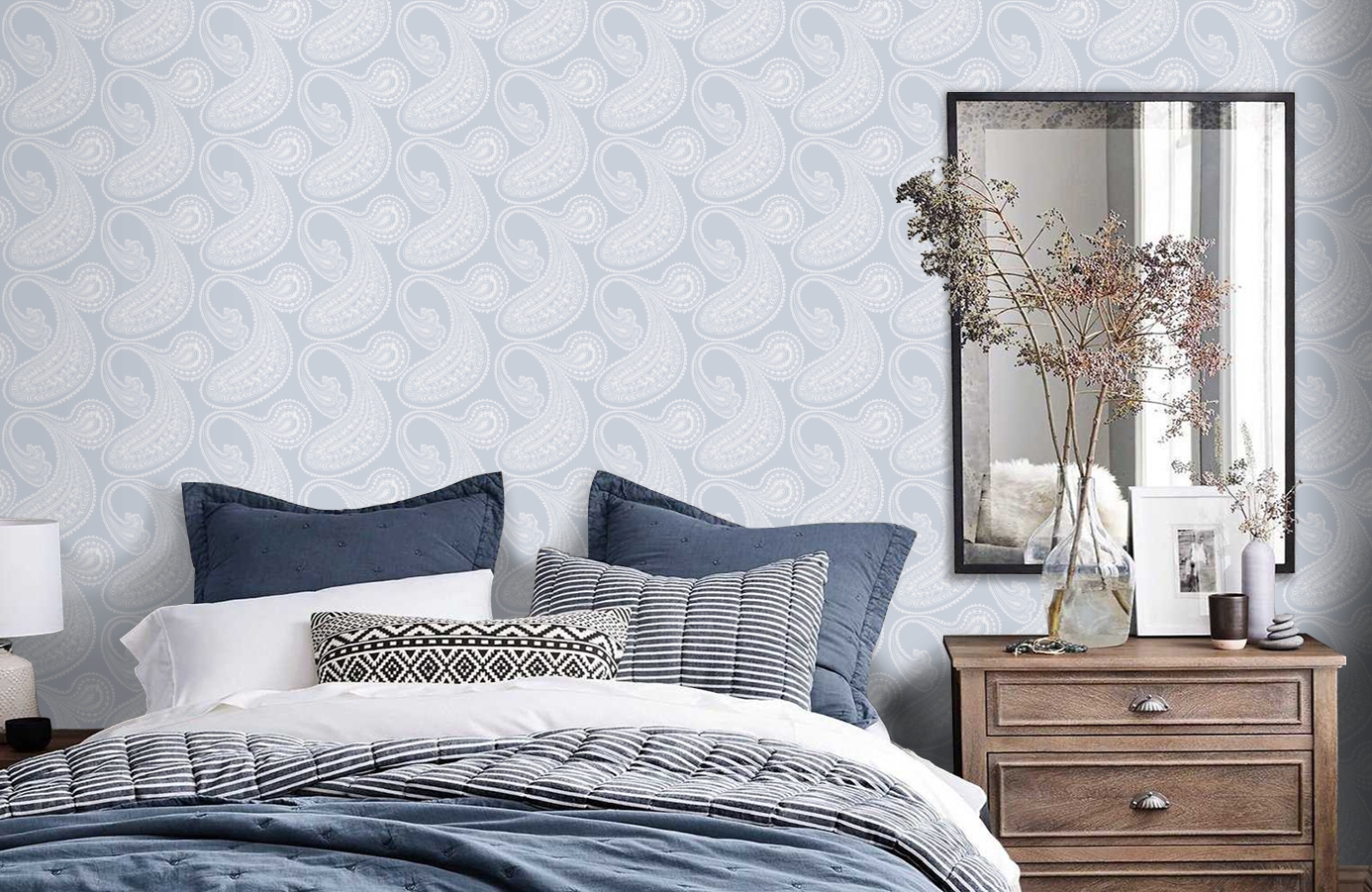 Обои 95/2013 фото в интерьере спальни