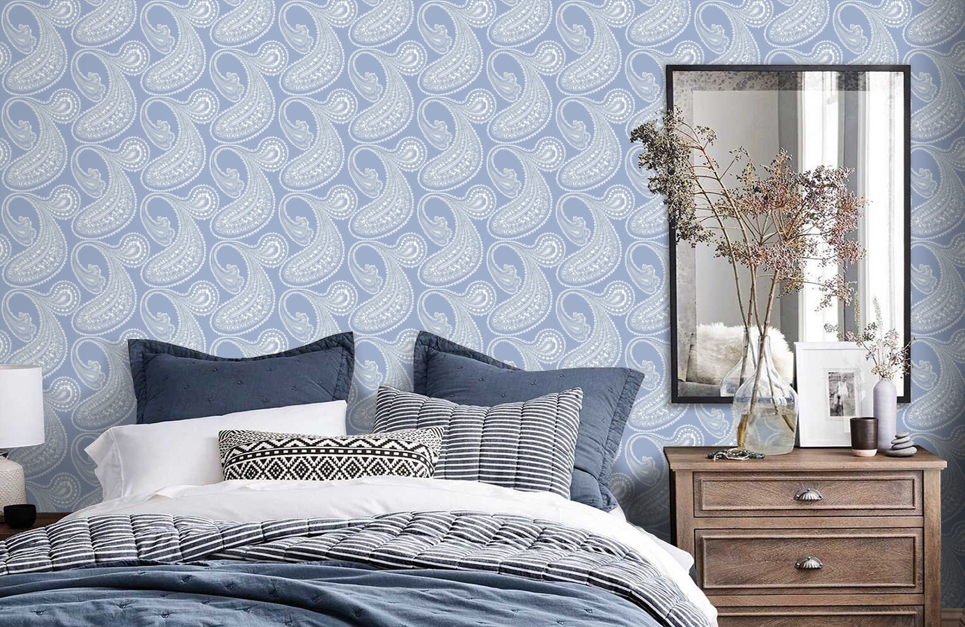 Обои 95/2014 фото в интерьере спальни