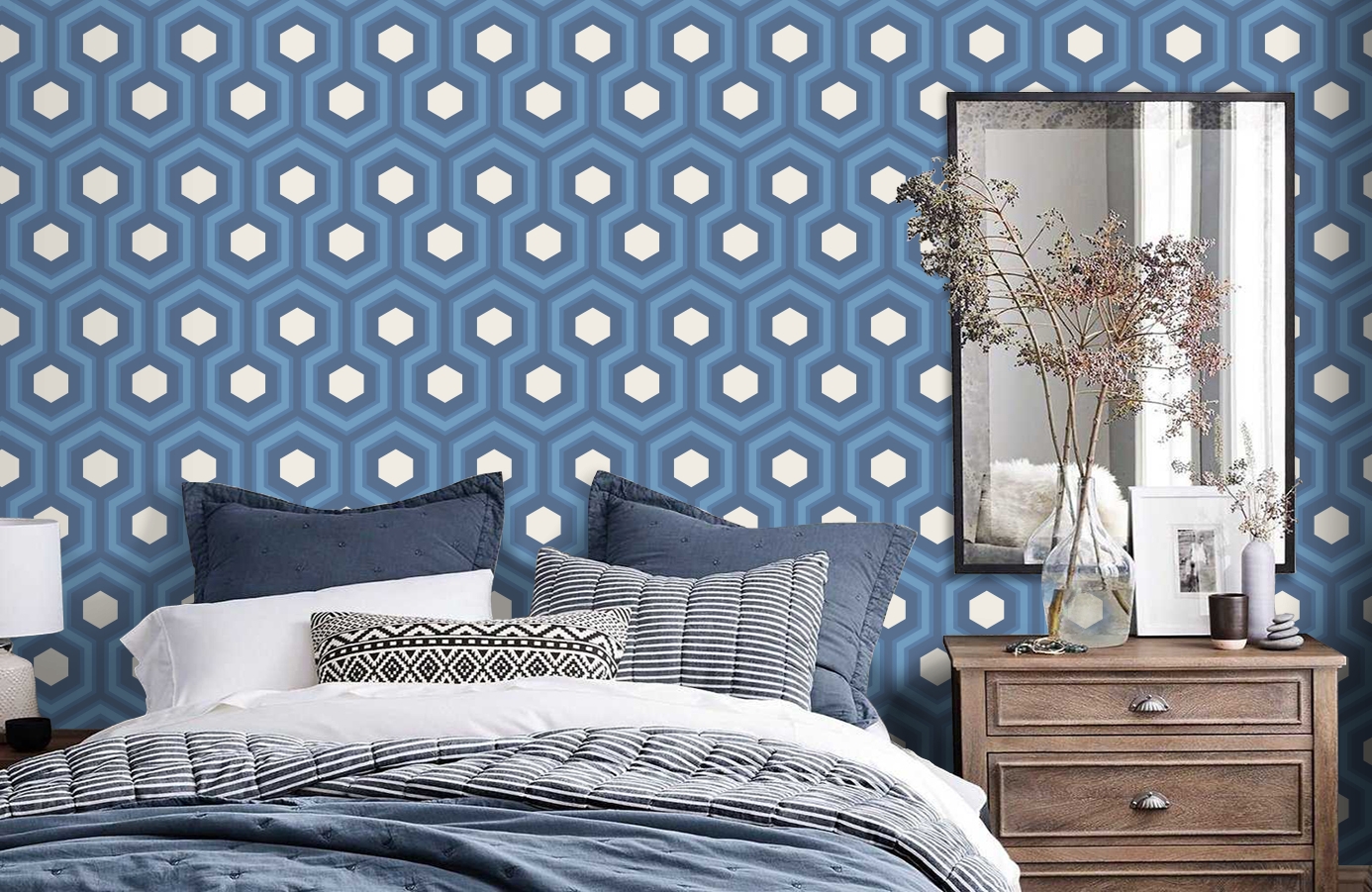 Обои 95/6035 фото в интерьере спальни