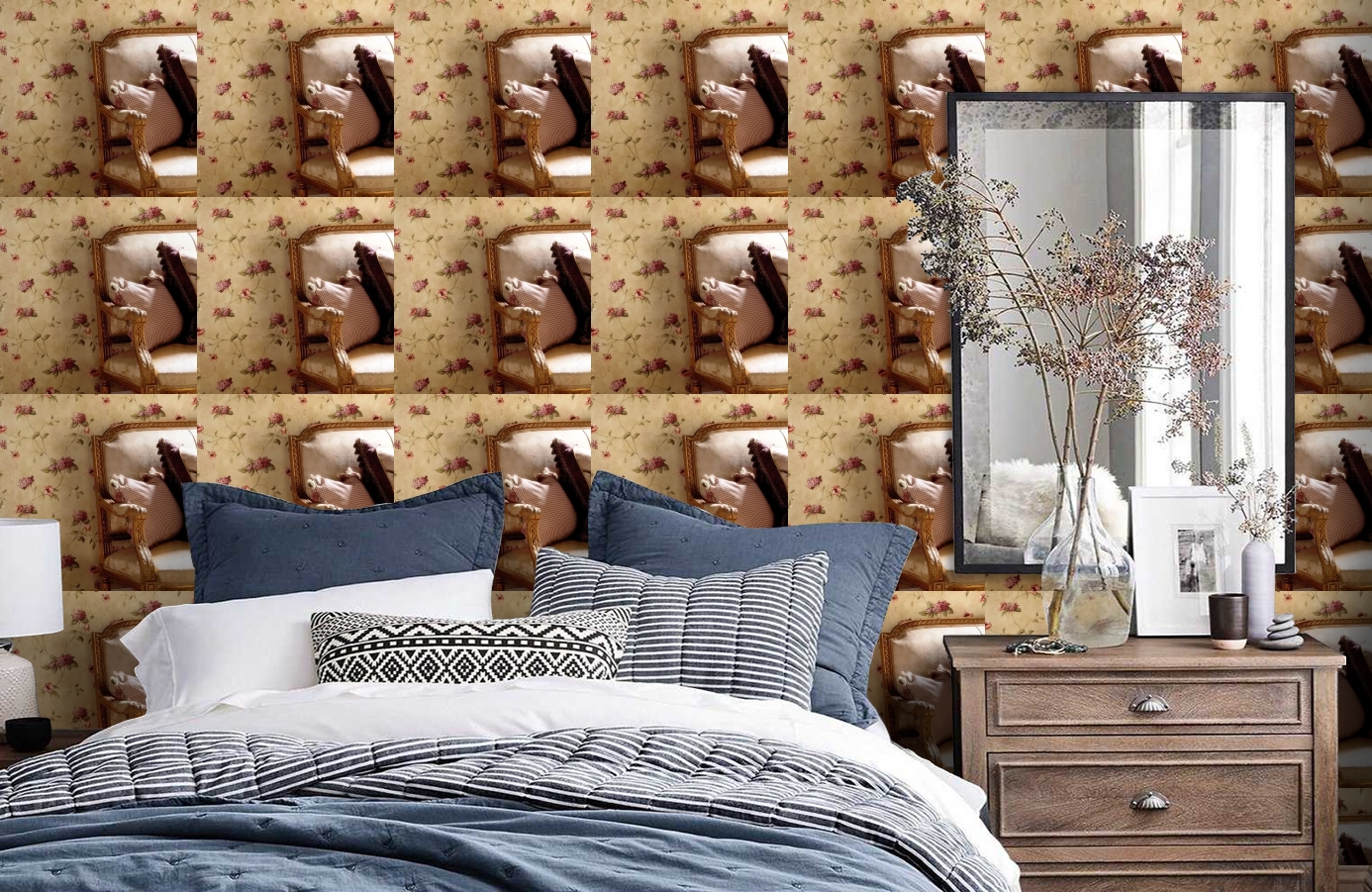 Обои 97012 фото в интерьере спальни