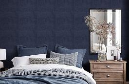 Обои Genuine 30-Slate фото в интерьере спальни превью