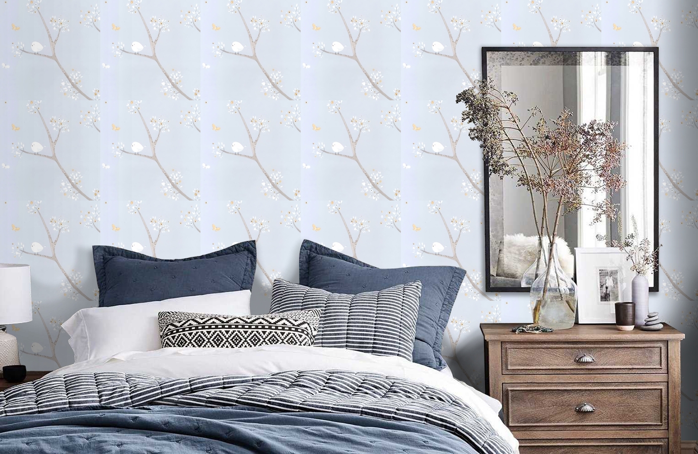 Обои MLW29836127 фото в интерьере спальни