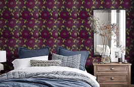 Обои W0012-02 фото в интерьере спальни превью