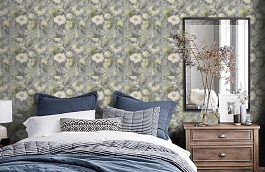 Обои 0173 фото в интерьере спальни превью