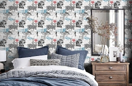 Обои WU20656 фото в интерьере спальни превью